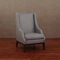 Lummi Charcoal Grey Leather High-Back Chair