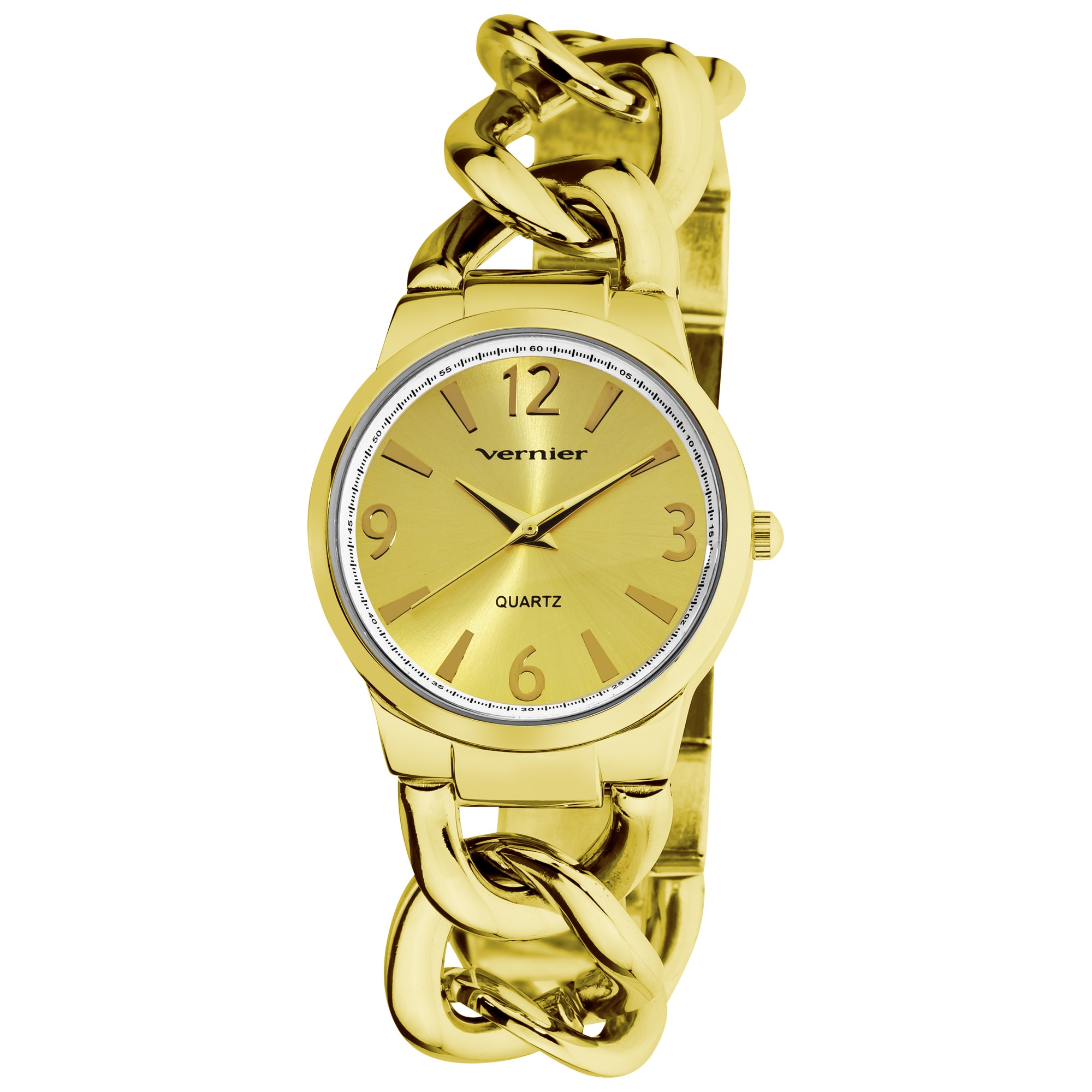 Vernier Women's Fashion Gold Tone Oversized Link Watch