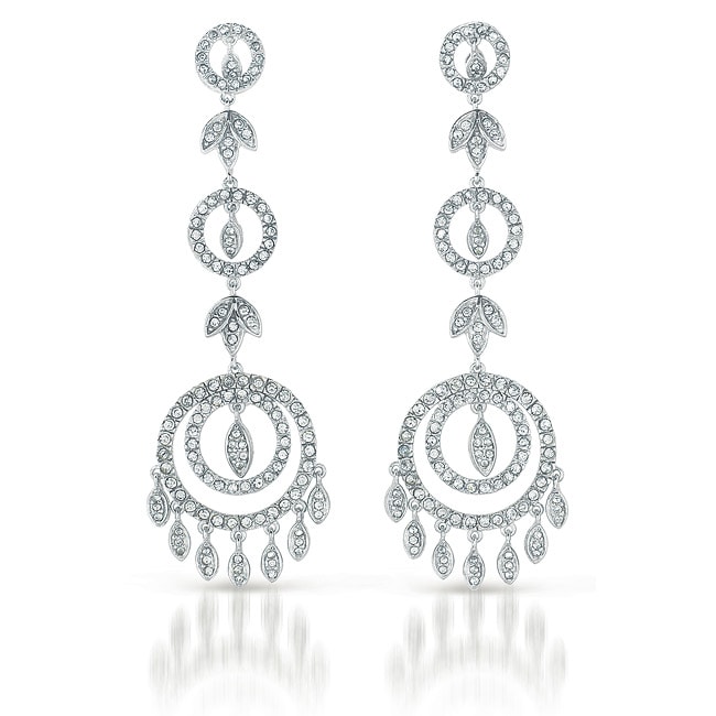 Collette Z Sterling Silver Cubic Zirconia Circle Chandelier Earrings 14280998