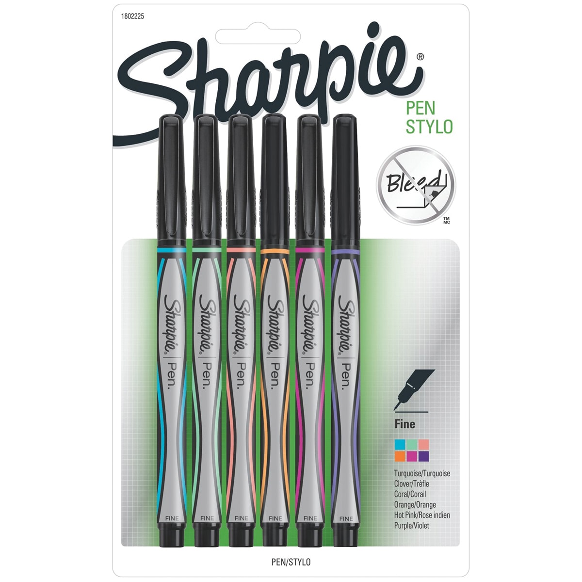 Sharpie Pen Stylo Fine 6/PkgAssorted Colors 14281250
