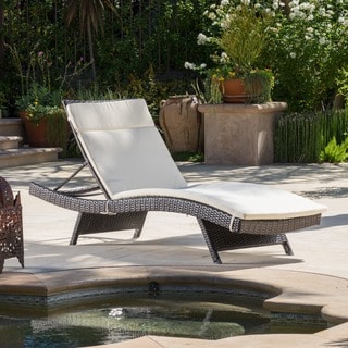 Compare Price Christopher Knight Home Outdoor Brown Wicker Adjustable Chaise Lounge with Cushion