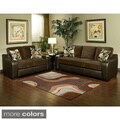 Ambrosio 2 piece Bicast leather Base Sofa and Loveseat with Suede Upholstery