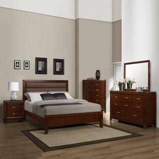 Amble Cherry Faux Marble Casual Queen-size 5-piece Bedroom Set