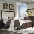 Cumbria White Bonded Leather Queen-size Storage Plateform Bed