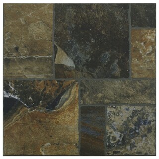 SomerTile 13.5x13.5-inch Eventide Red Porcelain Floor and Wall Tiles (Set of 11)