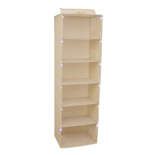 Trademark 17-inch Linen Lighted Shelf Hanging Closet Organizer Unit