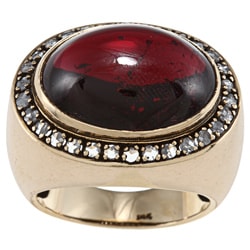 Pre-owned 14k Gold Garnet and 3/5ct TDW Diamond Estate Ring (I-J, SI1-SI2)