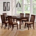 Bewdley Walnut Slat Back Cushioned Casual 7-piece Dining Set