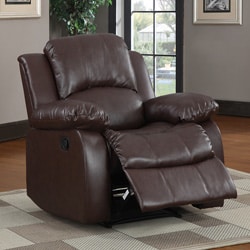 Great Prices TRIBECCA HOME Coleford Brown Faux Leather Tufted Transitional Reclining Chair