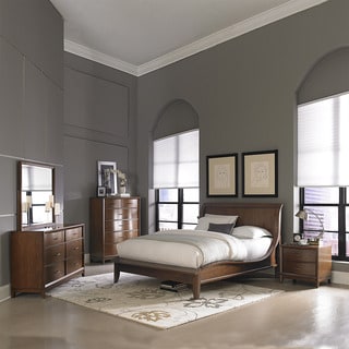 Now Sale TRIBECCA HOME Lancashire Walnut 5-piece Curved Sleigh Queen-size Bedroom Set