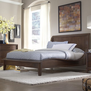 Lancashire Walnut Brown Curved Sleigh King-size Bed