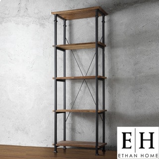 ETHAN HOME Myra Vintage Industrial Modern Rustic Bookcase