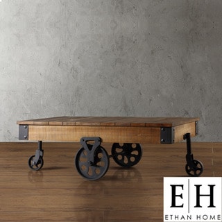 ETHAN HOME Myra Vintage Industrial Modern Rustic Cocktail Table
