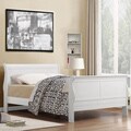 ETHAN HOME Canterbury Louis Phillip White Queen-size Sleigh Bed