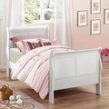 TRIBECCA HOME Canterbury Louis Phillip White Twin-size Sleigh Bed