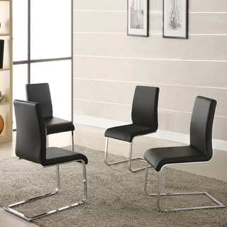 Wragby Black Contoured Modern Dining Chairs (Set of 4)