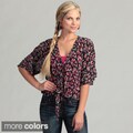 Jessica Simpson Juniors Black Floral Print Top