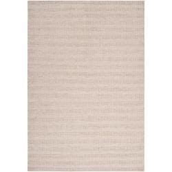 Hand-crafted Solid Antique White Caparo Street Wool Rug (8' x 10')