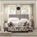 Sarajevo White Bonded Leather High Profile Tufted King-size Bed