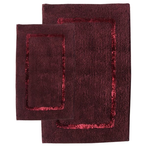 Greenville Port Wine 2Piece Bath Rug Set