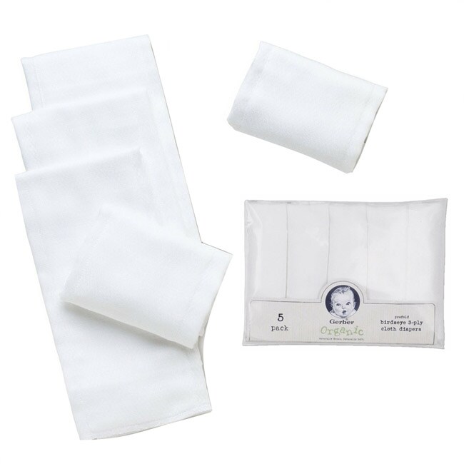 Gerber Prefold Birdseye Organic Cloth Diapers (Pack of 5 ...