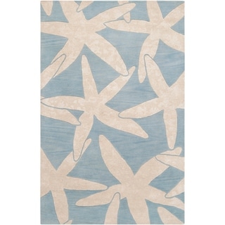 See Reviews Somerset Bay Hand-tufted Bacelot Bay Blue Beach Inspired Wool Rug (5' x 8')