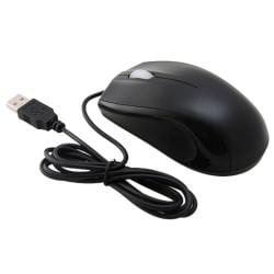 INSTEN Black USB 2.0 Ergonomic Optical Scroll Wheel Mouse