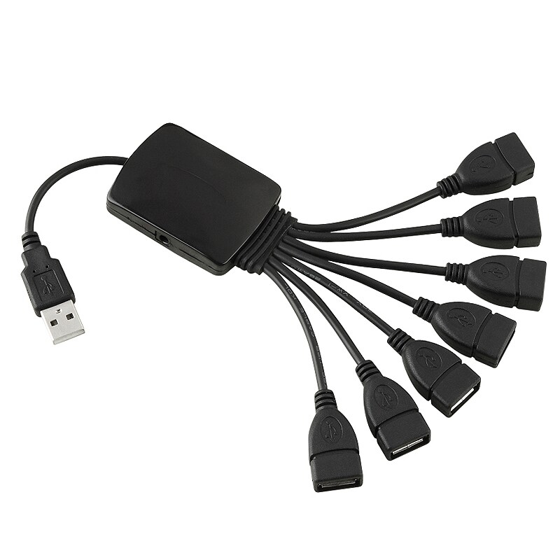 INSTEN Black 7-Port Octopus USB Hub