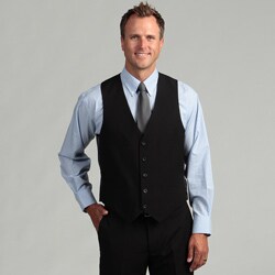 Kenneth Cole Reaction Men's Slim Fit Black Stripe Suit Separate Vest-Image