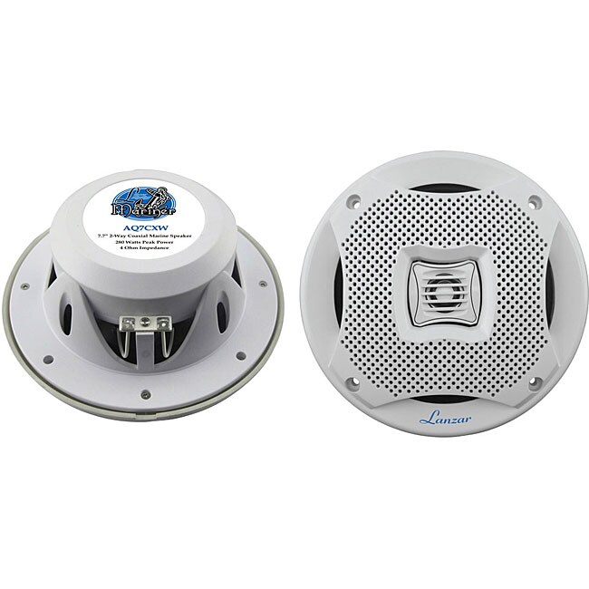 Lanzar 500 Watt 7.7-inch 2-way White Marine Speakers (Pack of 2)
