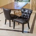 Christopher Knight Home Kingdom Leather Accent Chairs (Set of 2)