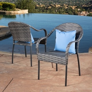 Christopher Knight Home Fully Assembled Sunset Outdoor Tight-weave Wicker Chair (Set of Two)