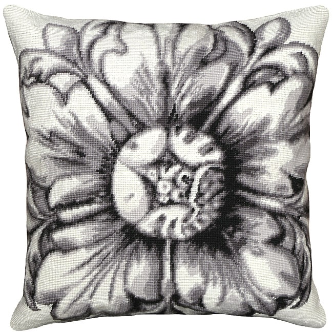 Black Rosette Needlepoint Pillow 14296412 Shopping