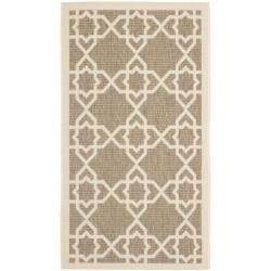 ( ._.) Safavieh Poolside Brown/ Beige Indoor/ Outdoor Rug (2' x 3'7)