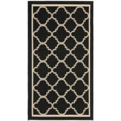 (>_<)  Safavieh Poolside Black/Beige Indoor/Outdoor Polypropylene Rug (2' x 3'7")