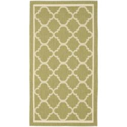 (^.^)/  Safavieh Poolside Green/Beige Indoor/Outdoor Accent Rug (2' x 3'7")
