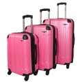 Rockland London Light Weight Expandable Pink 3-piece Hardside Spinner Upright Luggage Set