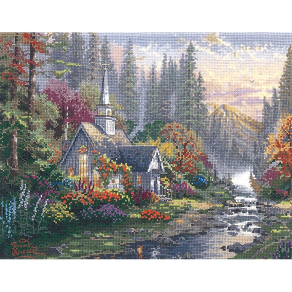 Thomas Kinkade Forest Chapel Counted Cross Stitch Kit 14297093