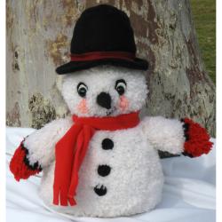 Huggables Snowman Stuffed Toy Latch Hook Kit 16" Tall MCG Textiles Latch Hook Kits