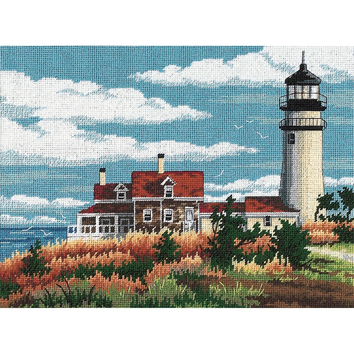 Lighthouse Solitude Needlepoint Kit16"X12" Stitched In Yarn