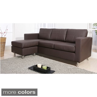Buy  Furniture of America Exquisite Leather Bonded Interchangeable Sectional Sofa with Ottoman