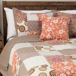 Low Price Oversized Stella Multicolor 100-percent Cotton 3-piece Patchwork Quilt Set