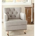 Safavieh Manchester Light Grey Brass Nailhead Club Chair