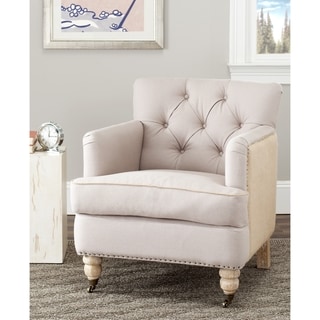 Safavieh Manchester Two-toned Linen/ Jute Beige Club Chair