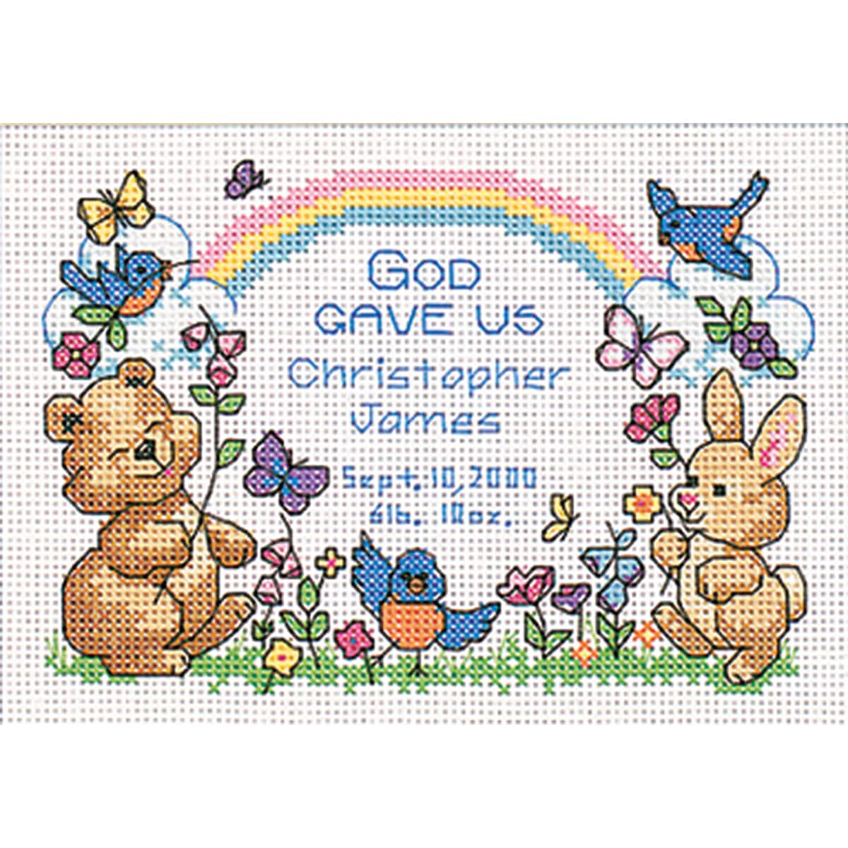 printable free cross stitch patterns for babies birth announcement
