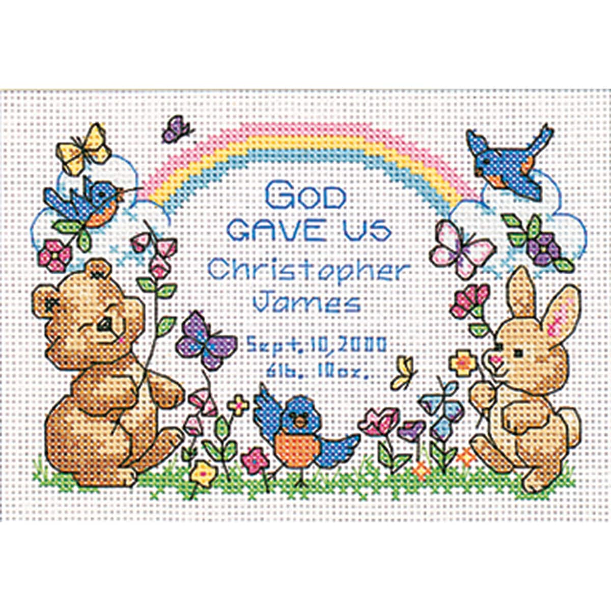 god-s-babies-birth-record-mini-counted-cross-stitch-kit-7-x5-overstock-shopping-big