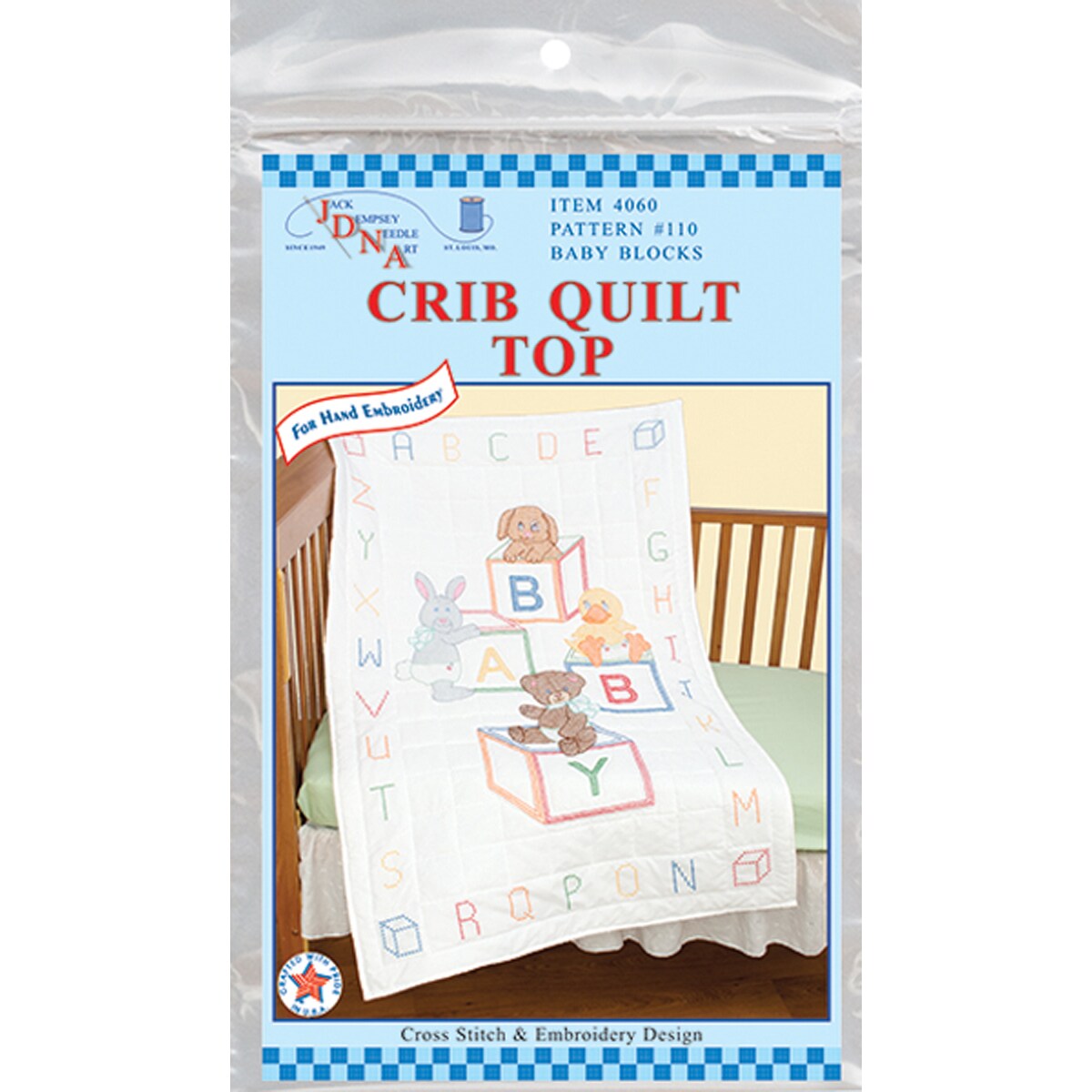 Stamped White Quilt Crib Top 40"X60"Baby Blocks Overstock Shopping