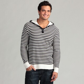 Trilogy Men's Navy Striped 3-button Hoodie
