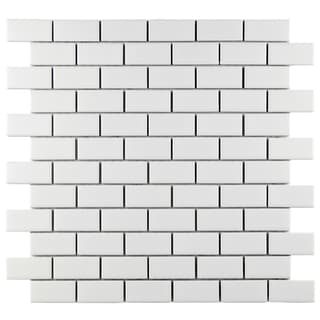 Great Prices SomerTile 11.75x11.75-inch Victorian Subway Matte White Porcelain Mosaic Tiles (Set of 10)