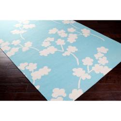 Jill Rosenwald Hand-woven Blue Faller Wool Rug (8' x 11')